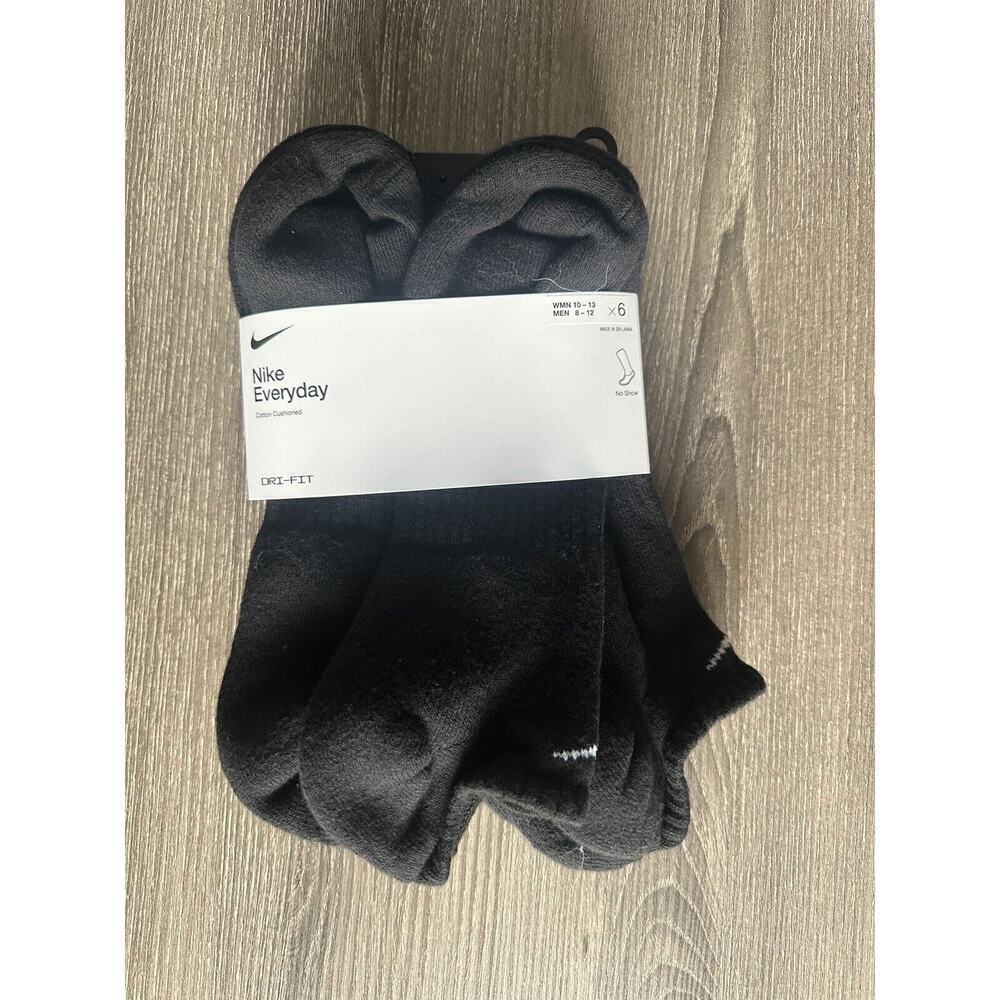 Nike Everyday Cushion No-Show Men's Women’s Training Socks - Pack of 6 - Large